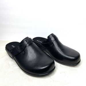 Aravon Power Comfort Strap Mule/Clog Black Leather Size 6